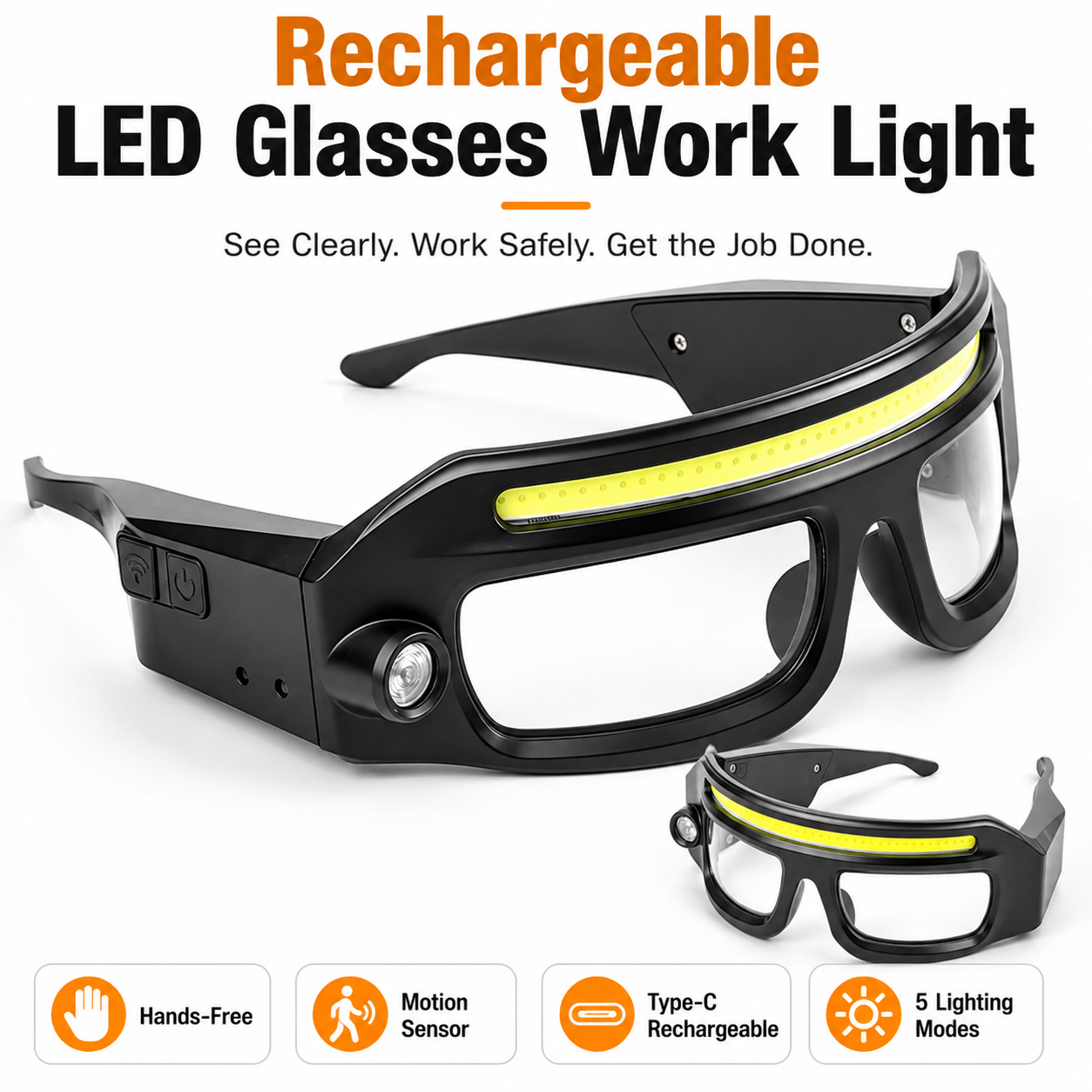 Main product image of Rechargeable Motion Sensor LED Headlamp, White Laser, 200LM, 5855