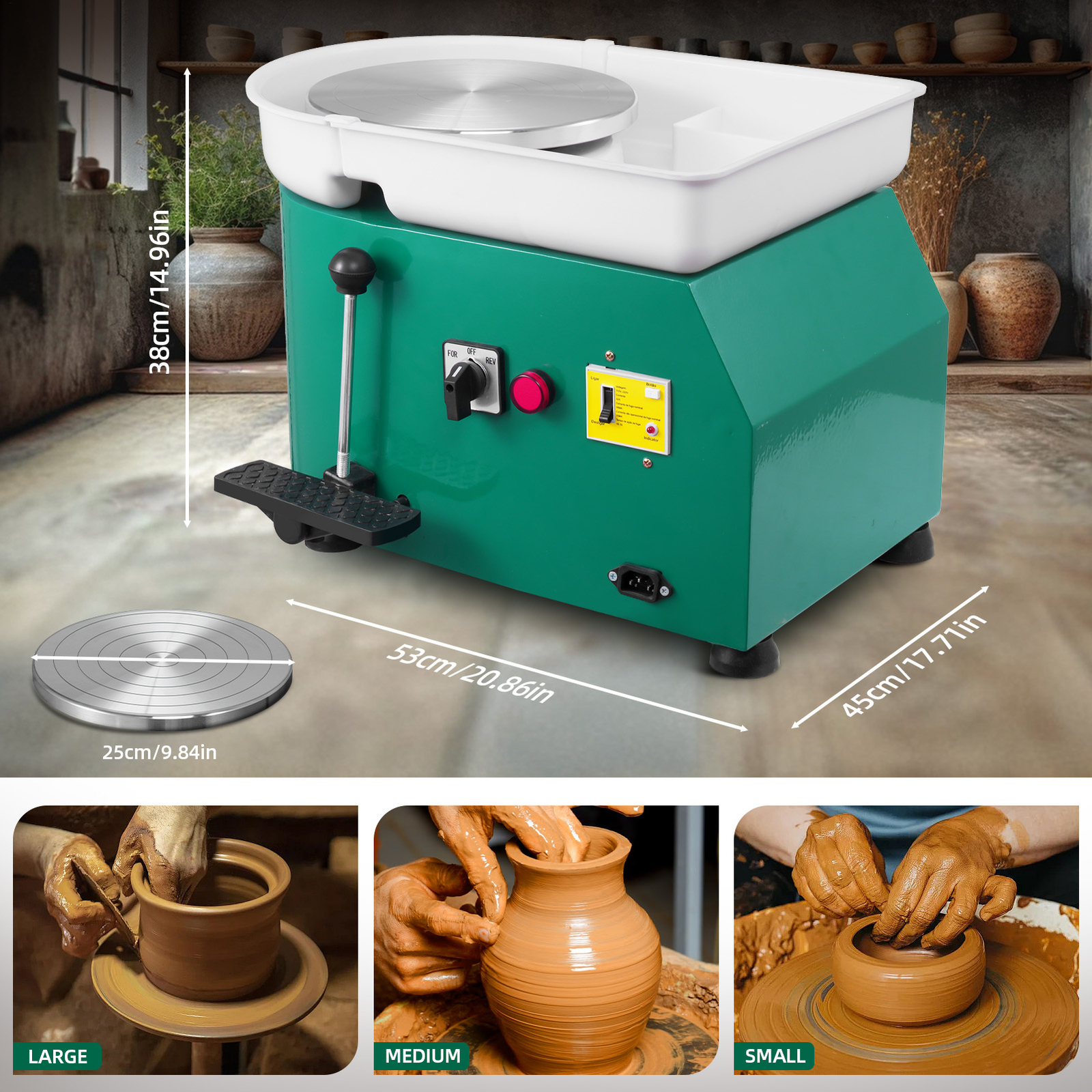 Main product image of 350W Electric Pottery Wheel, 25cm Wheel Diameter
