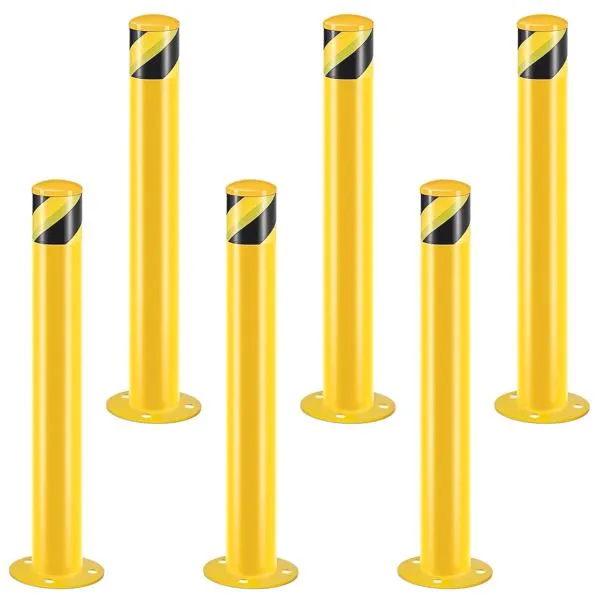 Main product image of Steel Safety Bollard, 36 Inch Height, 3.5 Inch Diameter, Yellow, 6-Pack