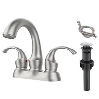 Product image of 2-Handle Brushed Nickel Bathroom Faucet, 4-inch Centerset, Drain, Hoses, FR4075-NP