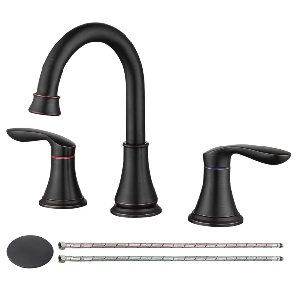 Main product image of 2-Handle 8 inch Widespread Bathroom Sink Faucet Oil-Rubbed Bronze Lavatory Faucet