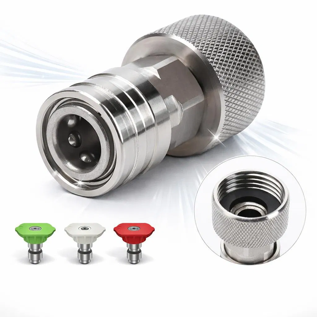 Main product image of 3/4" GHT to 1/4" Quick Connect Stainless Steel Pressure Washer Adapter