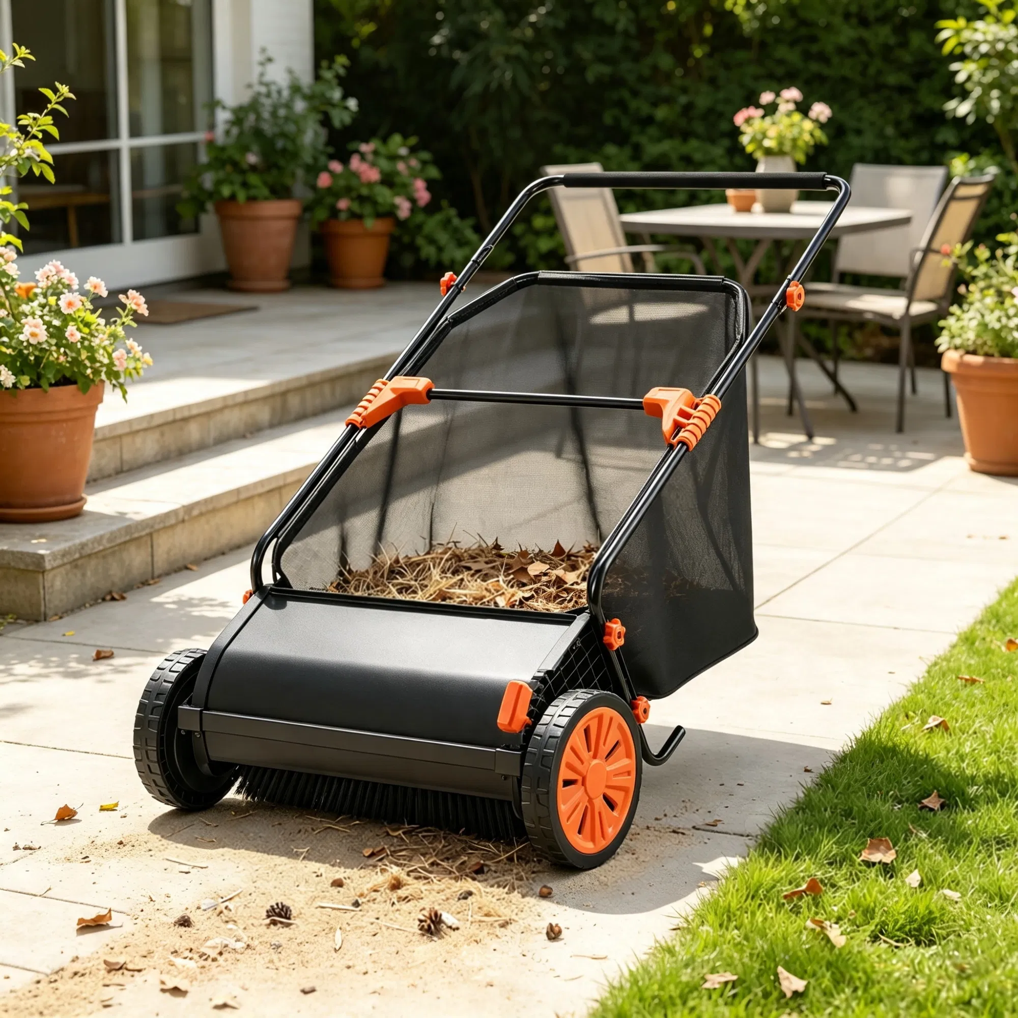 Main product image of 26 in. Push Lawn Sweeper, 7 cu. ft. Leaf & Grass Collector
