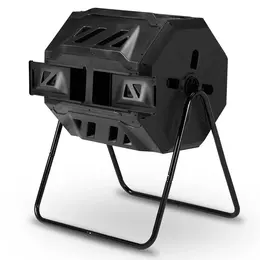 Product image of Compost Tumbler, Dual Chamber, Rotating, 42 Gallon, Black