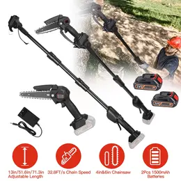 Product image of Brushless Cordless Pole Saw and Mini Chainsaw, 2 x 21500mAh Batteries, 13ft Reach
