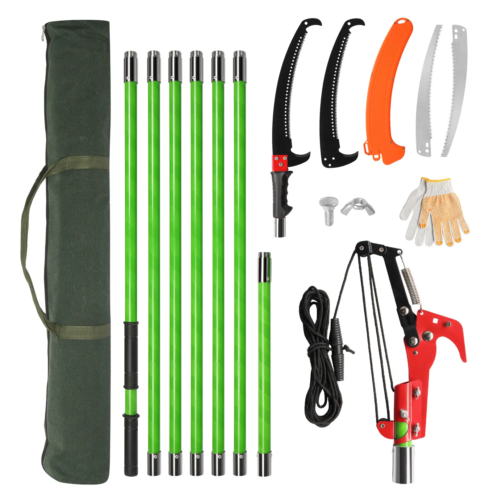 Main product image of 24ft Manual Pole Saw and Pruner for High Tree Trimming