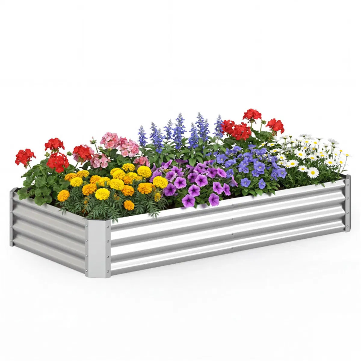 Main product image of Galvanized Steel Raised Garden Bed Planter Box, 6x3x1 Ft