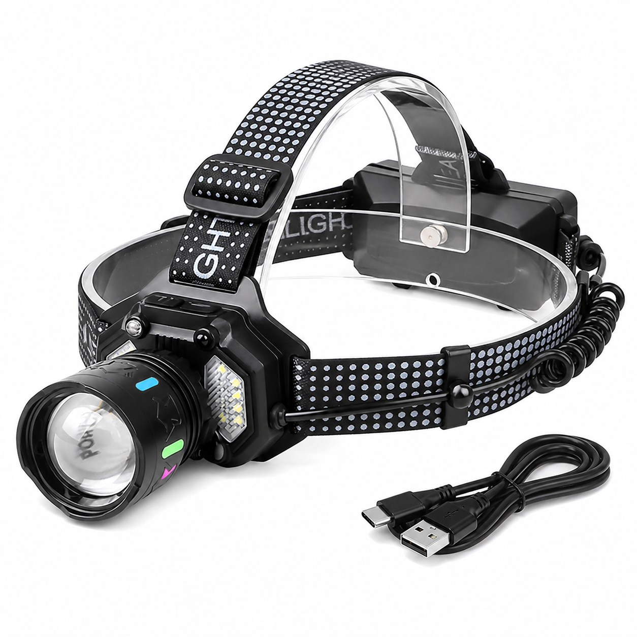 Main product image of Rechargeable Motion Sensor LED Headlamp, SY 8501, 800 Lumens, Battery Display