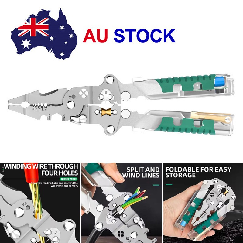 Main product image of 8-in-1 Wire Stripper with Voltage Tester Plier Tool