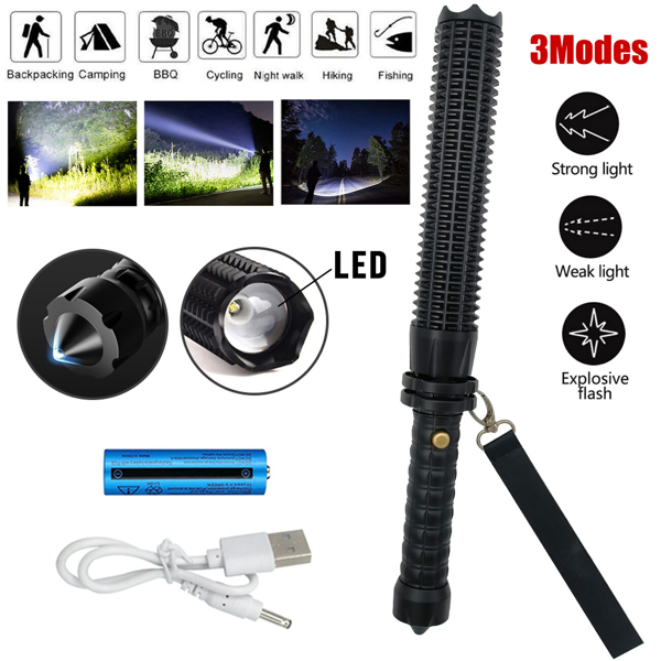 Main product image of USB Rechargeable LED Flashlight Set, 3-Mode Zoomable