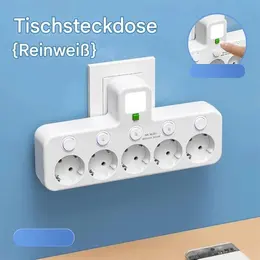 Product image of 4-Way EU Socket Power Strip Adapter with USB Charging Ports
