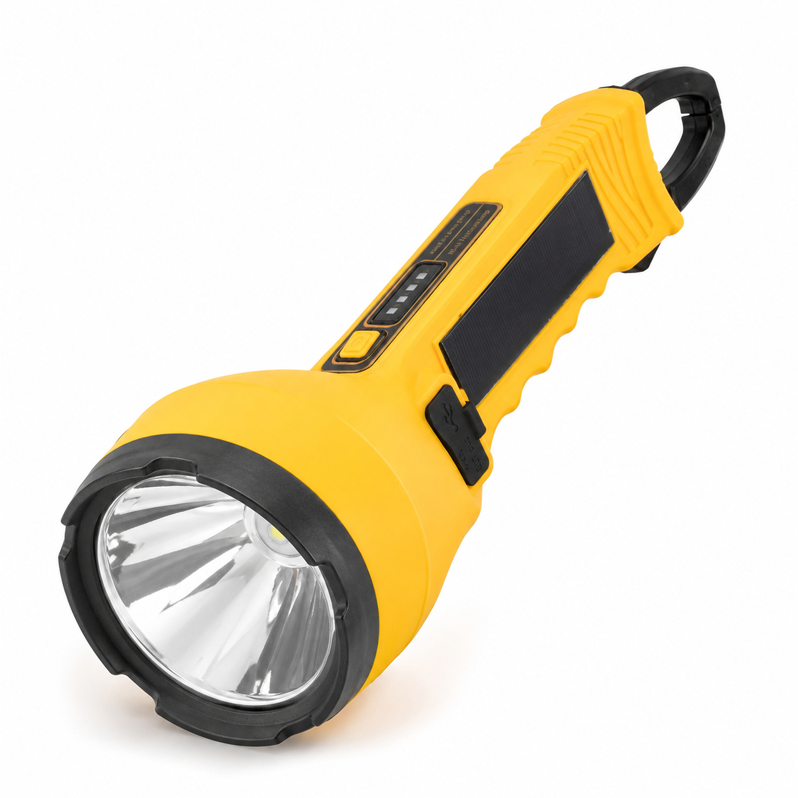 Main product image of W5217 Yellow 1300LM Solar LED Flashlight with Power Bank Function