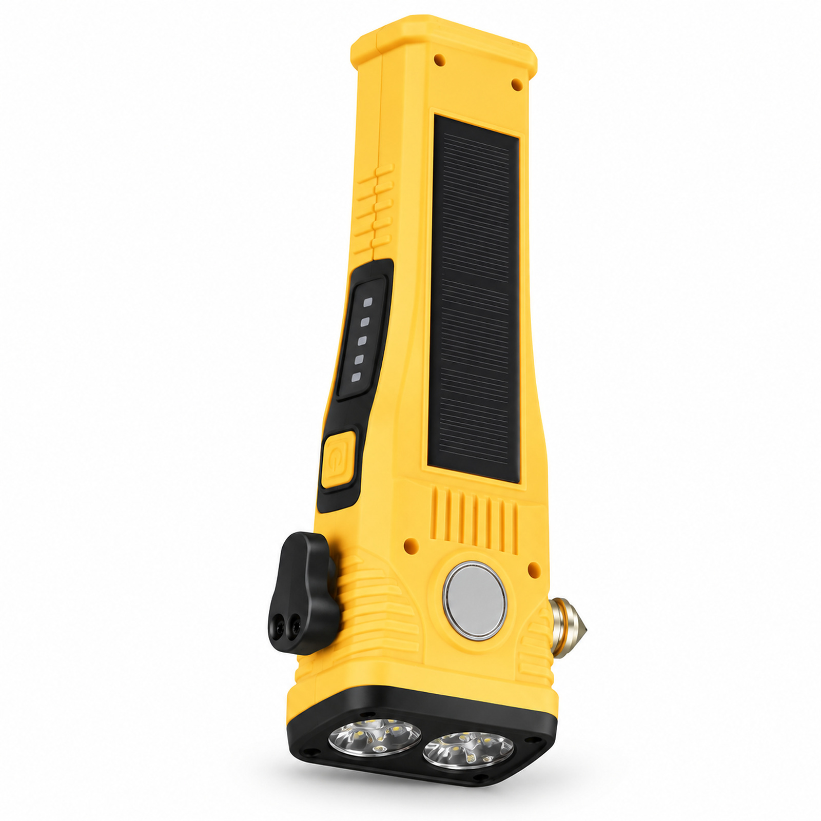 Main product image of W5214 Yellow Solar Rechargeable Magnetic LED Flashlight 1400LM with Battery Display
