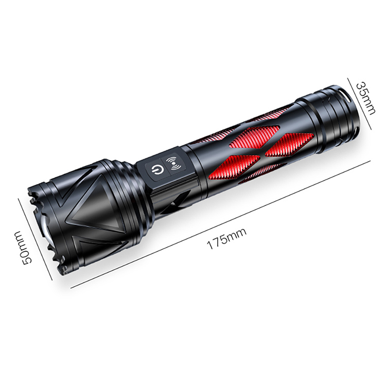 Main product image of Zoom LED White Laser Flashlight Torch Rechargeable Security Lamp Buzzer Light