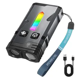 Product image of BORUIT EV10 LED Keychain Flashlight, Type-C Rechargeable, RGB Work Light