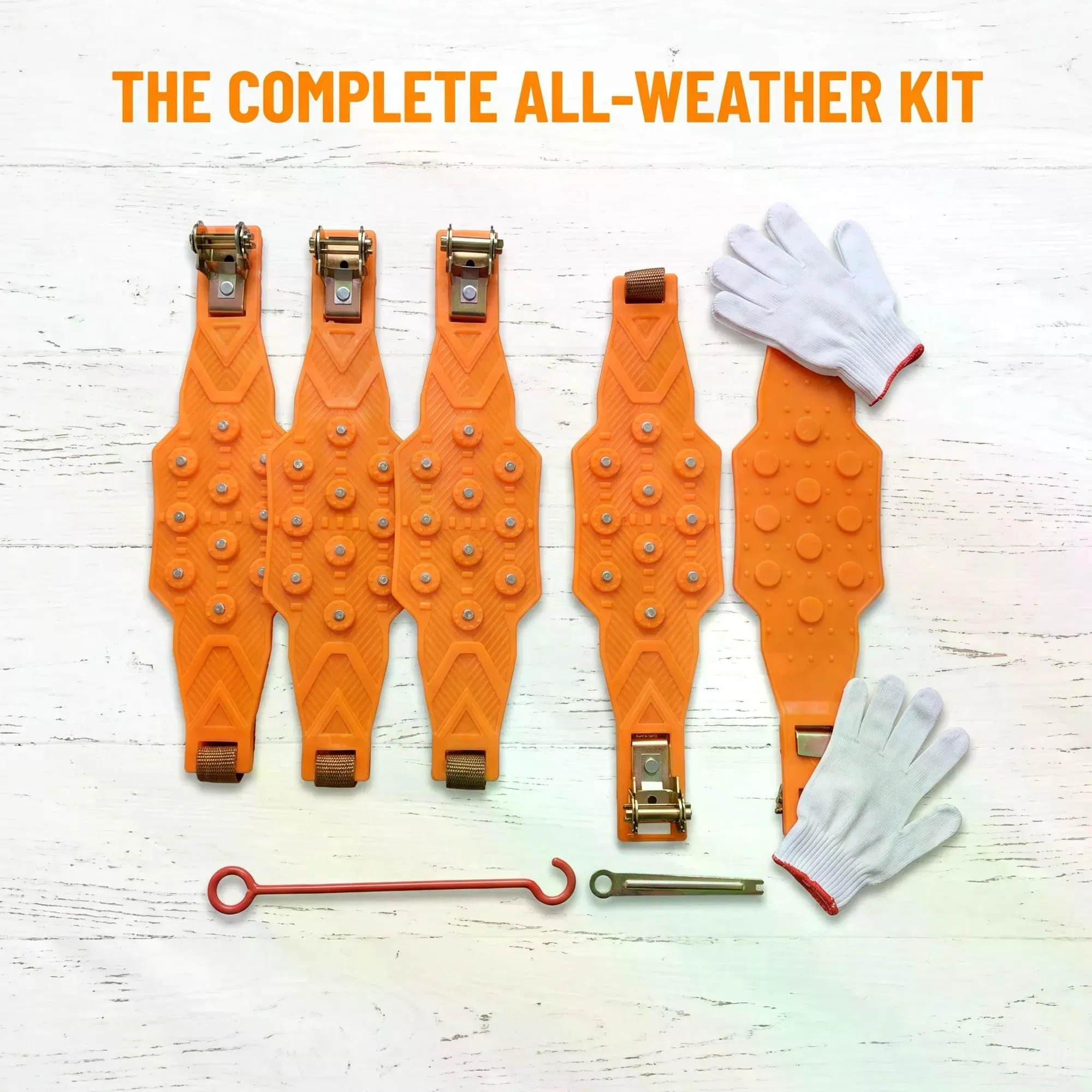 Main product image of Universal Car Tire Snow Chains, 6-Piece Set, 165-245mm, for Sedan, SUV, Off-Road