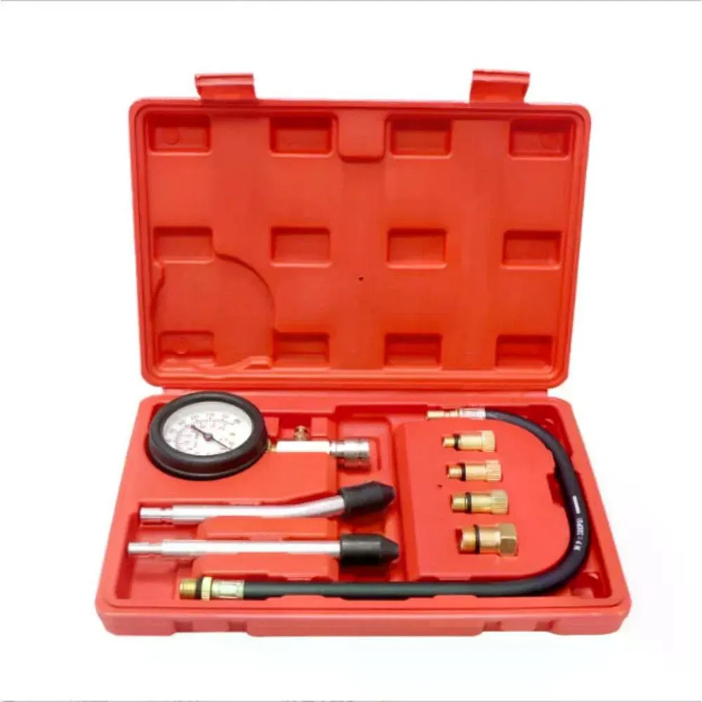 Main product image of Engine Cylinder Compression Tester, 0-300 PSI / 0-20 BAR, 3-inch Gauge, 4 Adapters