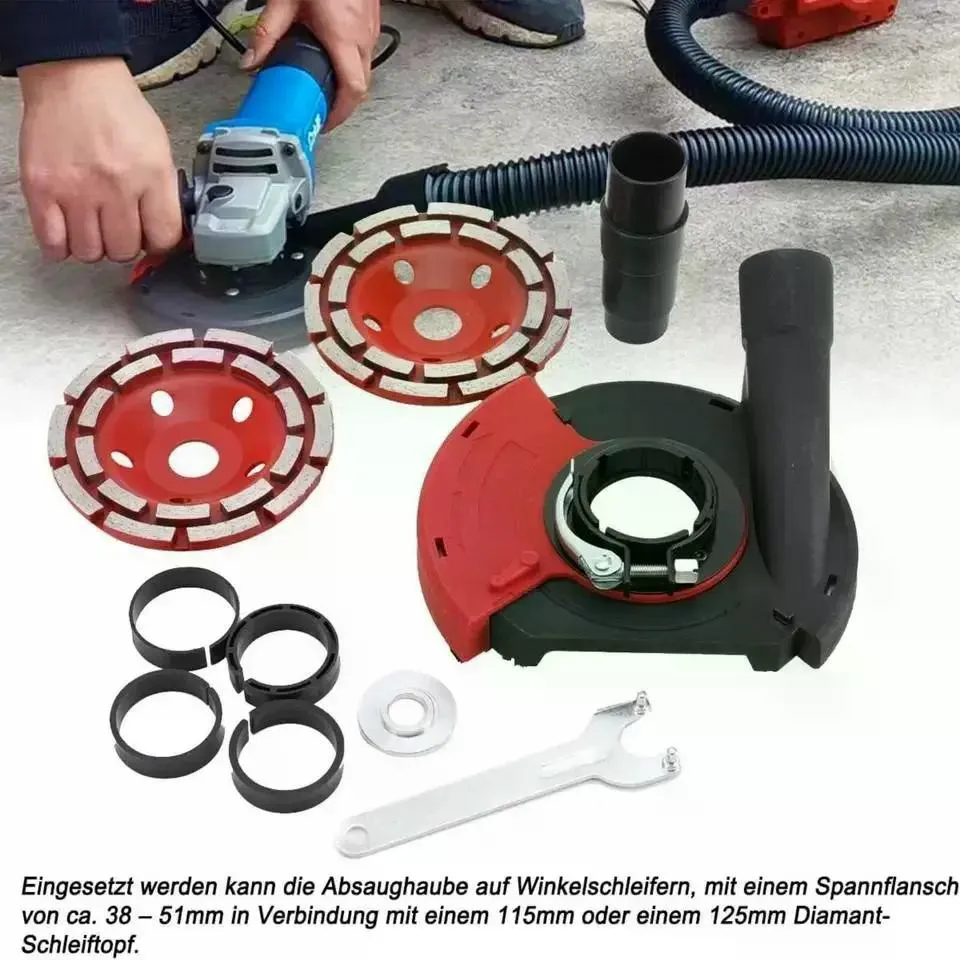 Main product image of 2x 125mm Screed Concrete Diamond Grinding Discs with Dust Extraction Hood