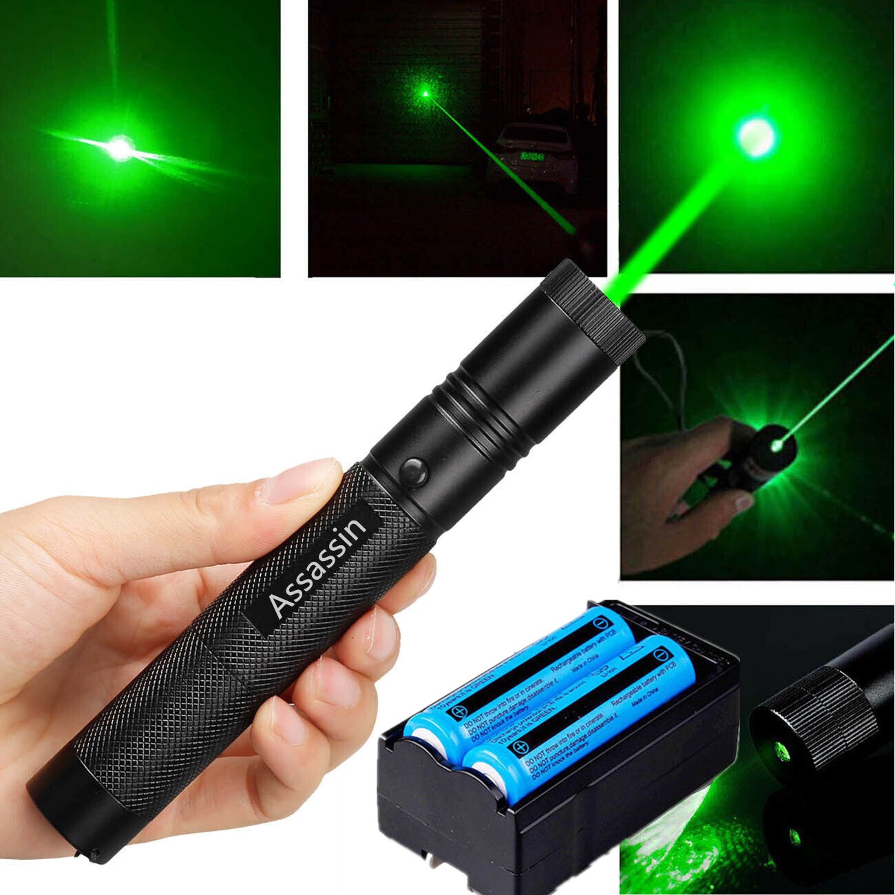 Main product image of Green Laser Pointer, 532nm, 1 mW, Rechargeable with Charger and Battery