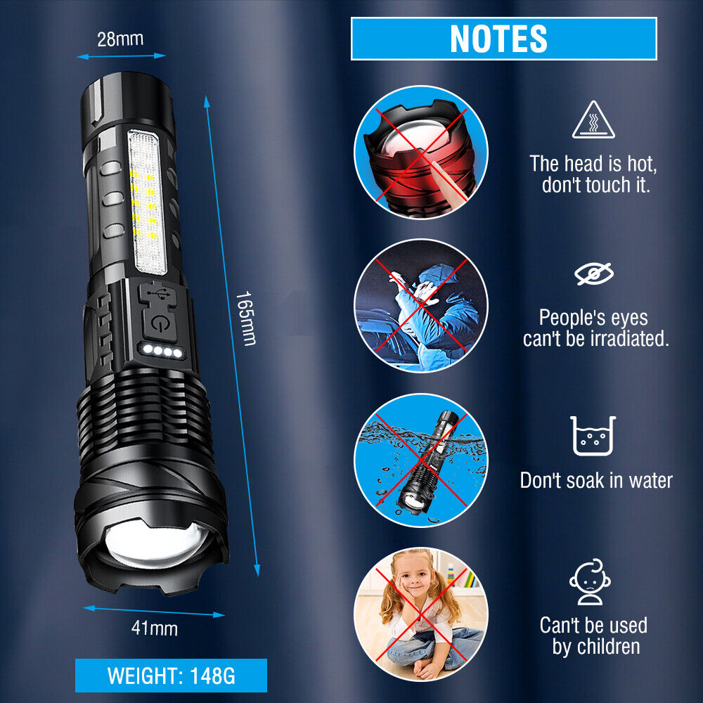 Main product image of Super Bright 30W 14LED Flashlight White Laser Tactical Torch Lamp For Camping AU