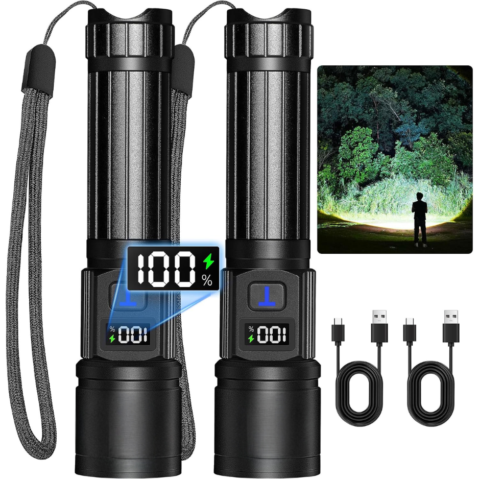 Main product image of Rechargeable Flashlights 2 Pack Super Bright High Lumens Flashlight