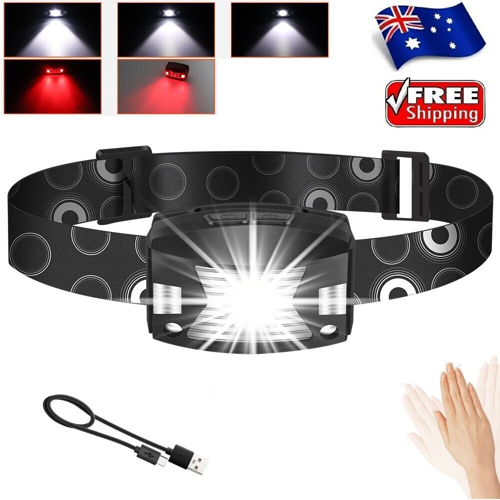 Main product image of Super Bright Mini LED Headlamp Motion Sensor Rechargeable Headlight Waterproof