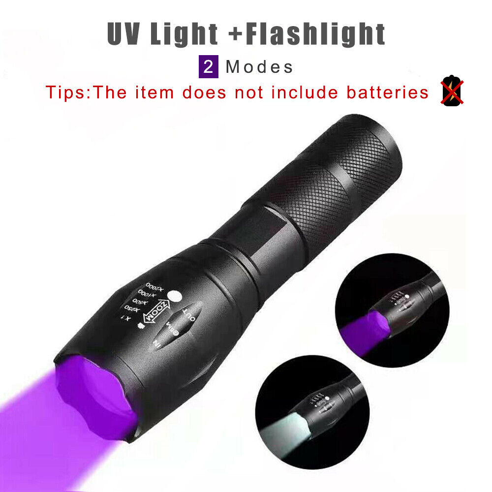 Main product image of 2Mode UV Ultra Violet Light & Flashlight Blacklight 395nm Inspection Torch Zoom