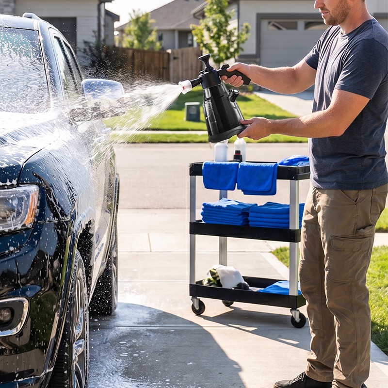 Main product image of 2.3L Snow Foam Pressure Sprayer Hand Heavy-Duty Pump Action Can Car Wash Bottle