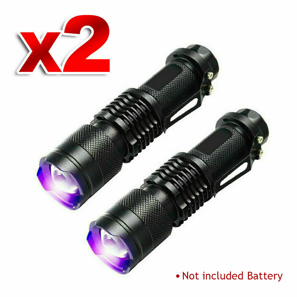 Main product image of UV Flashlight Set, 395nm Black Light, Zoom LED, 2-Pack
