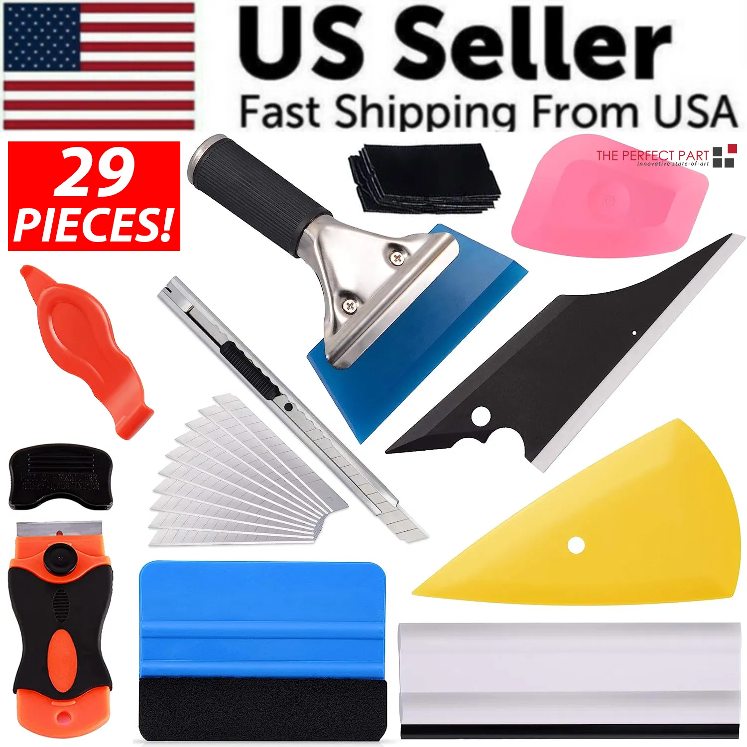 Main product image of 29 Piece Window Tint Tool Kit, Car Film Installation Scraper Squeegee Set