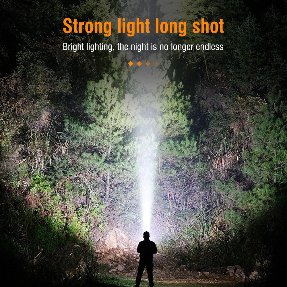 Main product image of LED Flashlight, USB Rechargeable, Zoom, 200000 Lumen