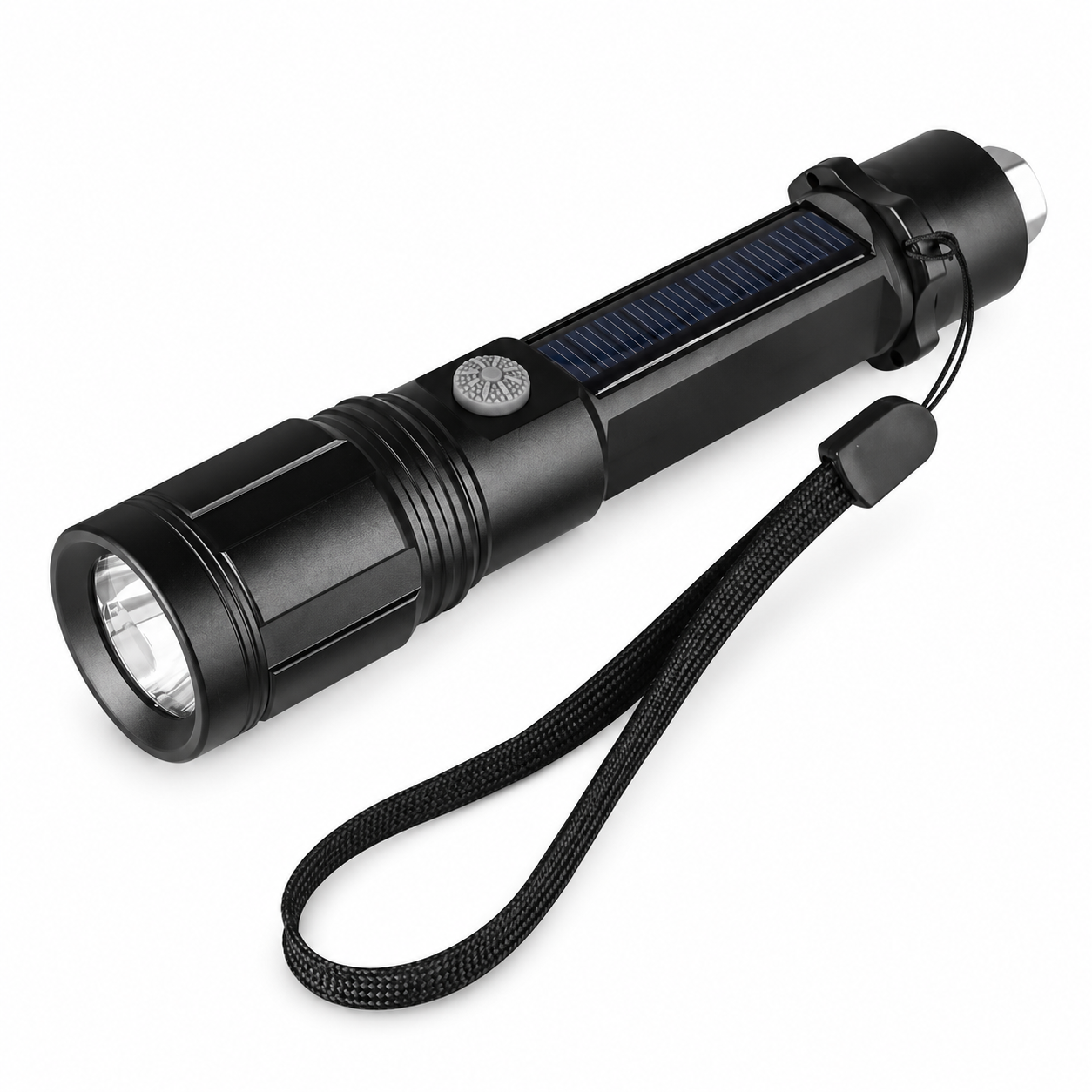 Main product image of W568 Solar Rechargeable LED Flashlight, 200LM, XPE, 800mAh, Aluminum