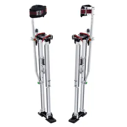Product image of Drywall Stilts, 36-50 in. Adjustable Aluminum, Knee Pads, Silver