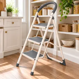 Product image of Industrial Gray 3-Step Metal Ladder