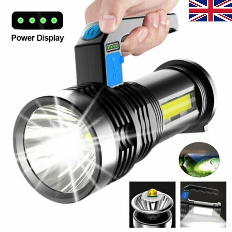 Main product image of 4-Mode USB Rechargeable LED Flashlight with Side Light