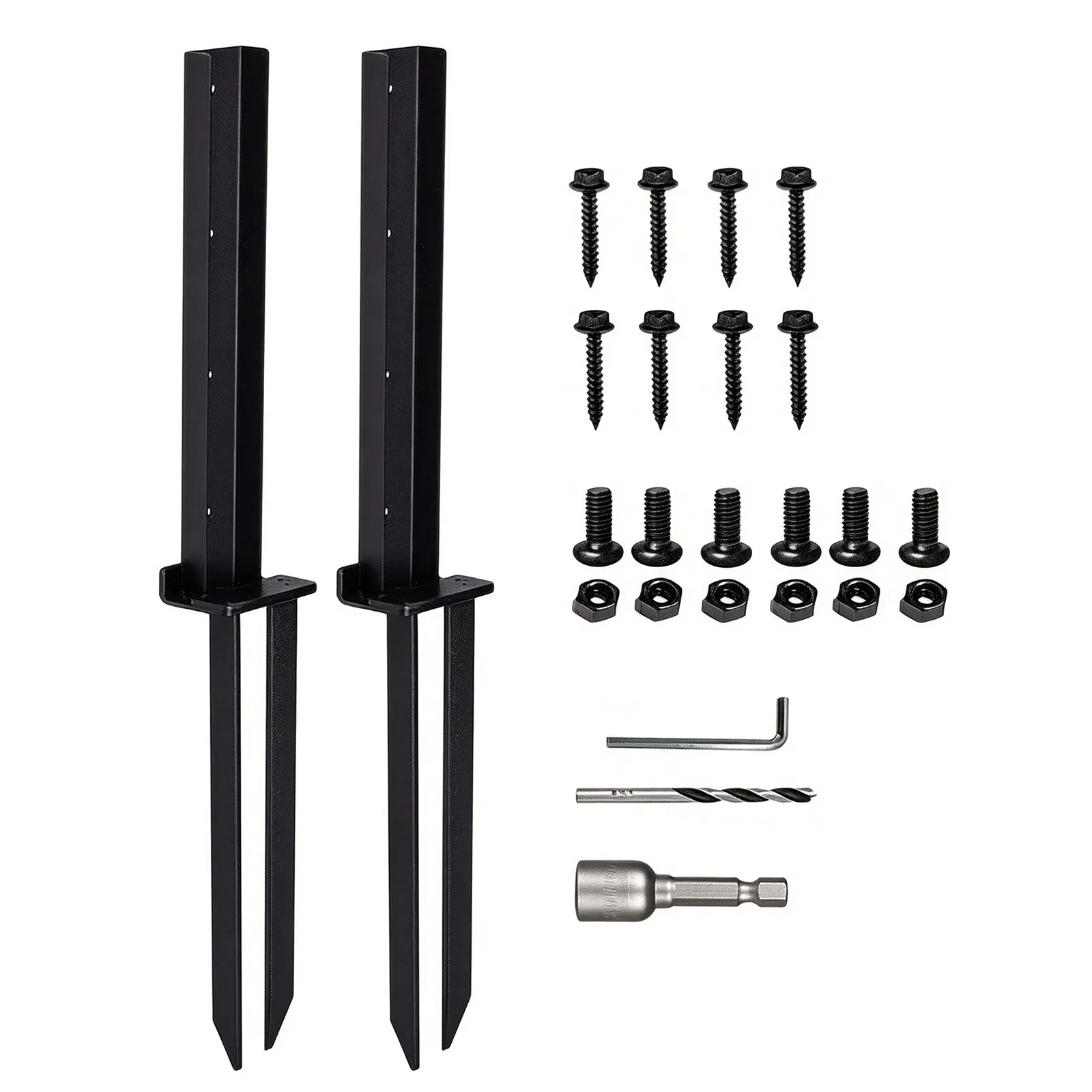 Main product image of Heavy-Duty Fence Post Anchor Repair Kit with Steel Ground Spike, 2 Pack