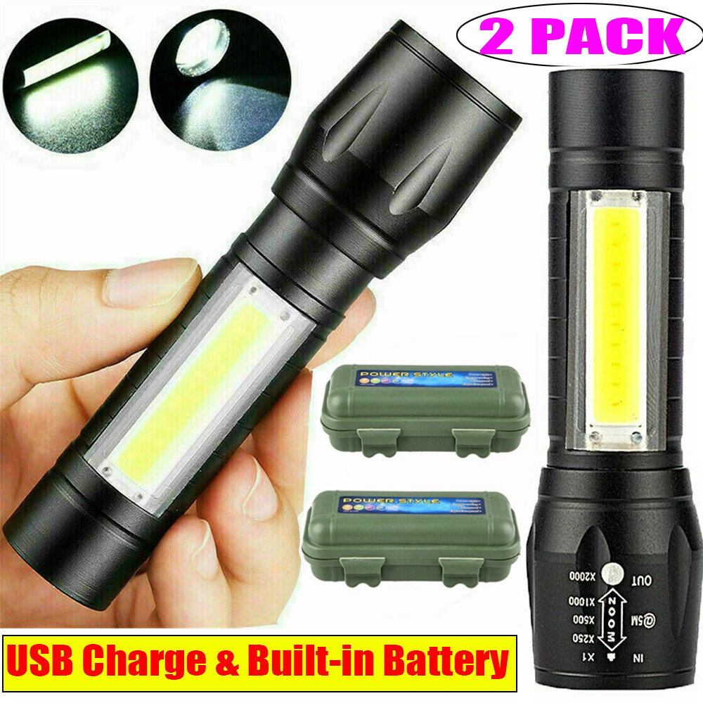 Main product image of 2x High Power USB Rechargeable 1200000LM LED Flashlight Super Bright Torch Light