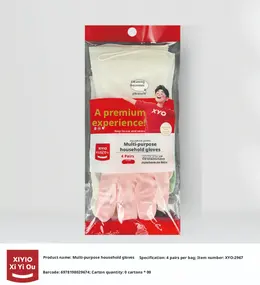 Household gloves-mixed color-4 pairs