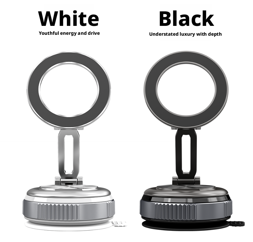Simple mobile phone holder-smooth face-black-magnetic attraction ring *2+ gasket + holder-1 piece