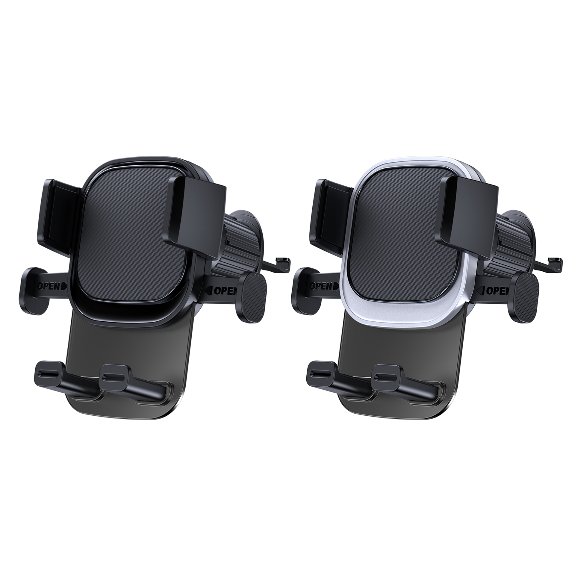 Car mobile phone navigation bracket-air outlet model-black and silver-plastic-1 piece