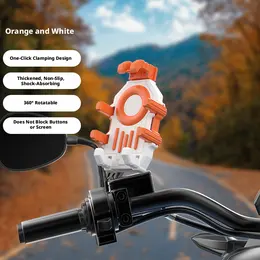 Product image of Electric vehicle mobile phone holder-mirror seat model-orange white-ABS-1 piece