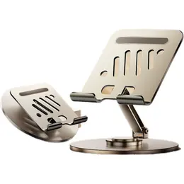 Product image of Rotatable Metal Tablet Stand, Adjustable Foldable Desktop Phone Holder Support For Live Streaming, Compatible With Cell Phone & Tablet