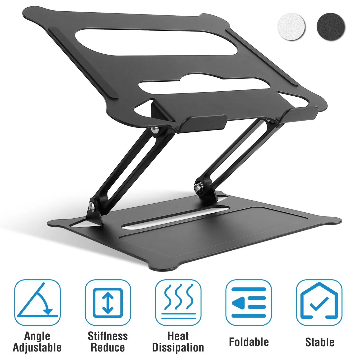 Main product image of Laptop Stand Aluminum Angle Adjustable Computer Holder Riser Heat Vent Notebook Elevator