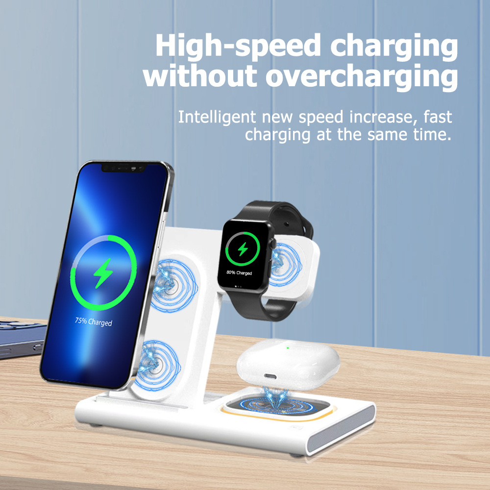 Main product image of 3 IN 1 Magnetic Wireless Charger Station Transparent Fast Charging For Watch And Airpods For Samsung IPhone