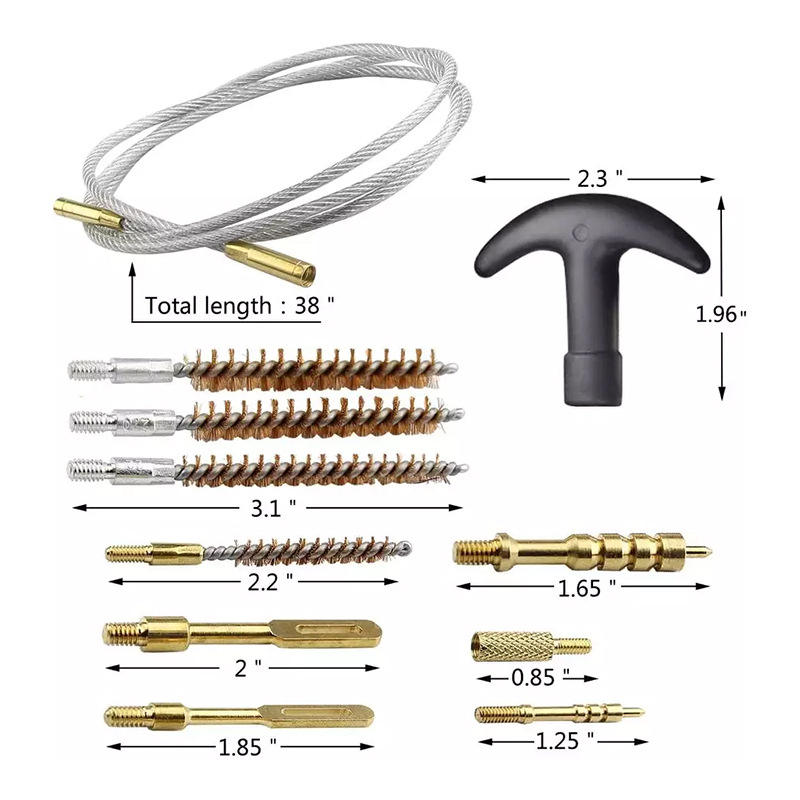 Main product image of 14 Piece Gun Cleaning Kit with Pull-Through Cable, Brushes, T-Handle, Pouch