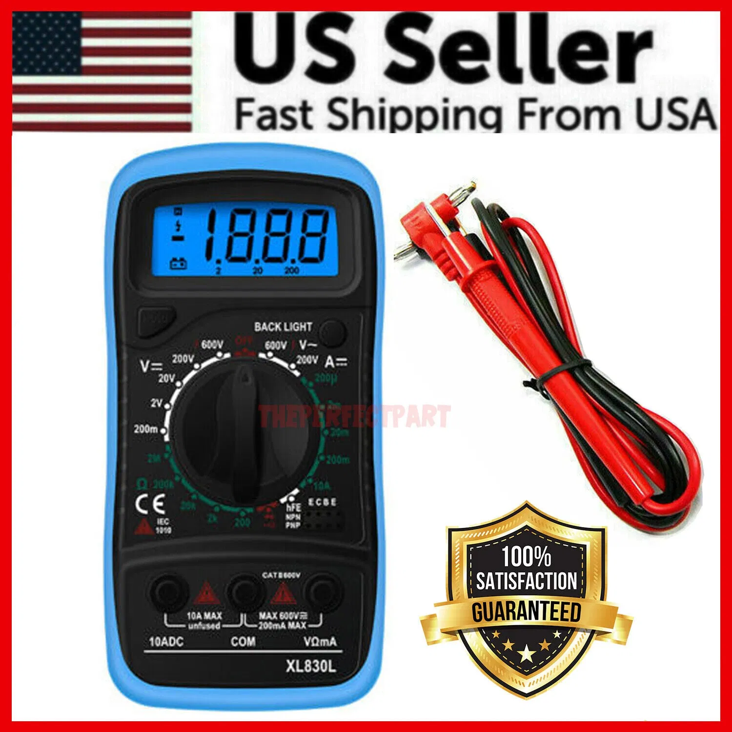 Main product image of Digital Multimeter, AC/DC Voltmeter Ammeter Ohmmeter, XL830L