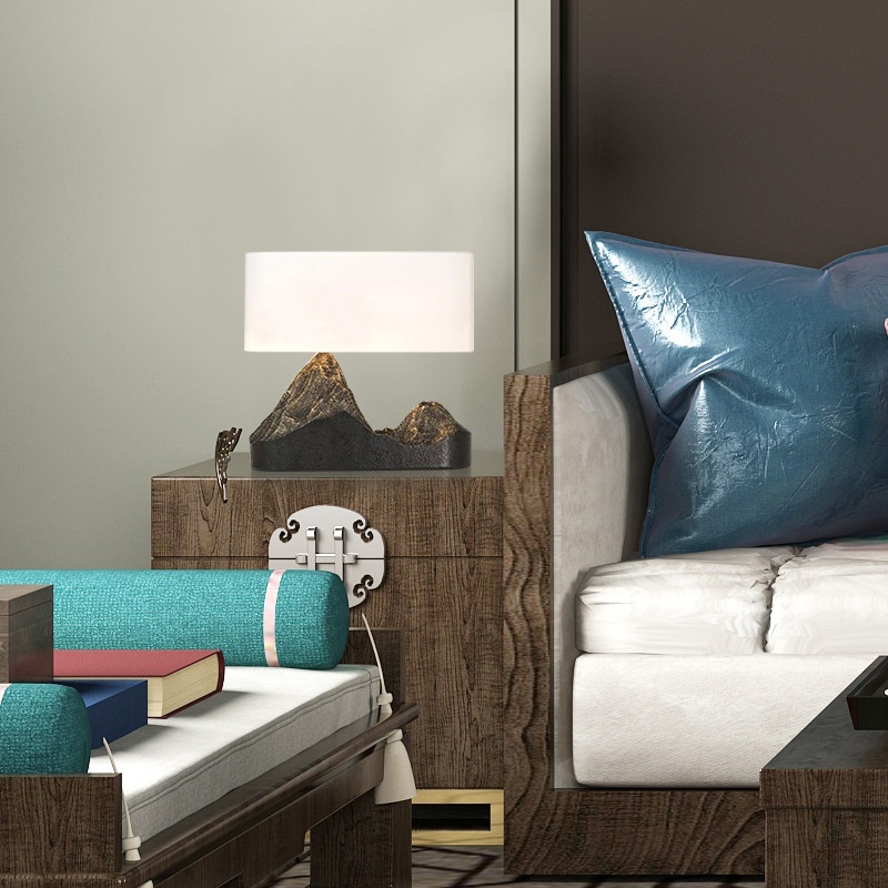 Modern Resin Desk Lamp Rockery Bedroom Table Lamp