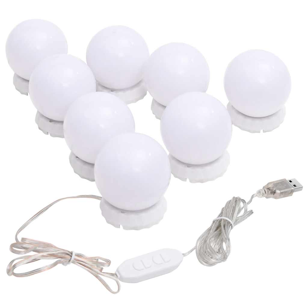 mirror light with 8 LED bulbs, warm white and cool white