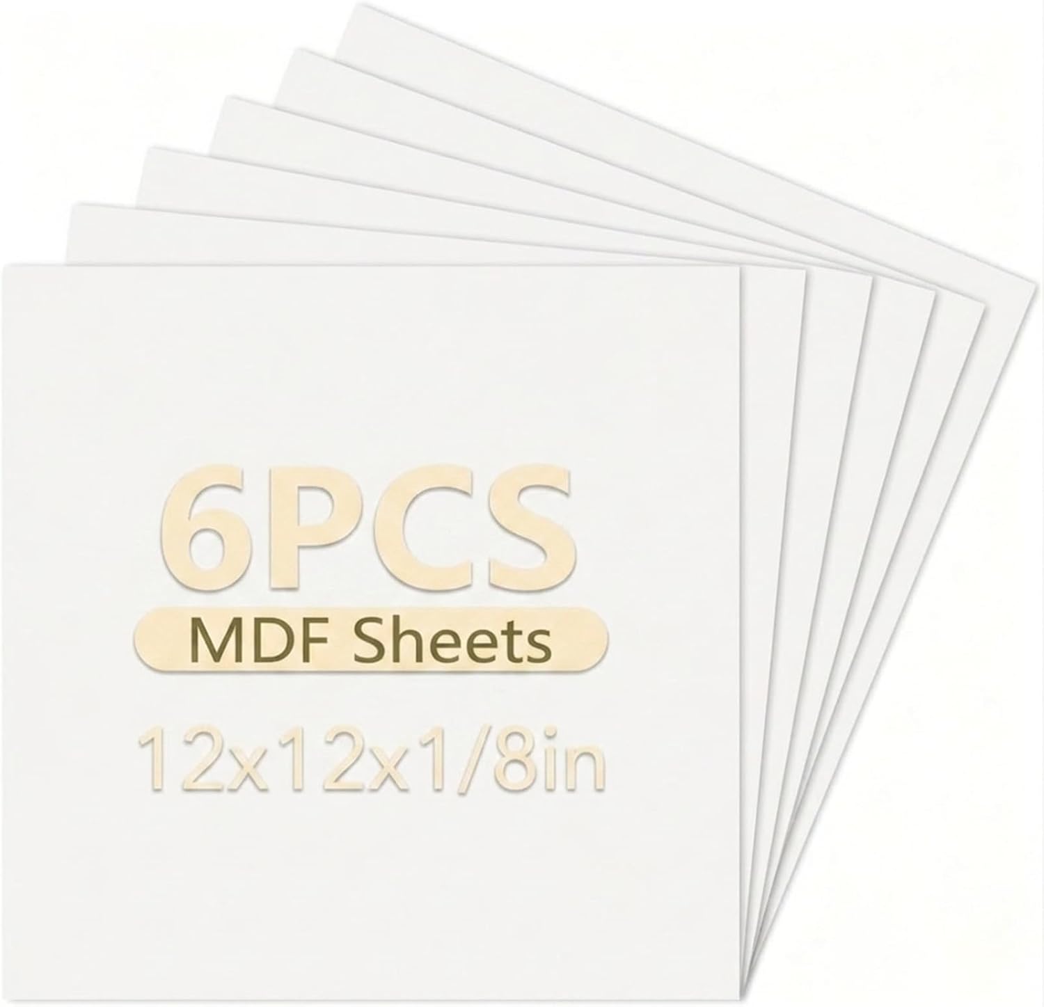 Main product image of 3mm White MDF Fiberboard Sheets, 6 Pieces