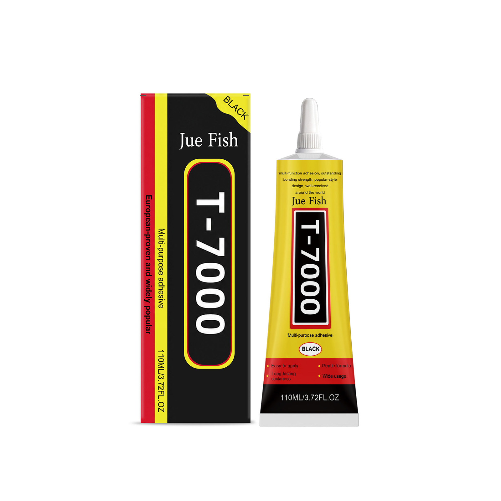 Main product image of JUE FISH Multi-Purpose Adhesive, 110ml, Multi-functional repair adhesive (black), for Indoor operations in the workshop